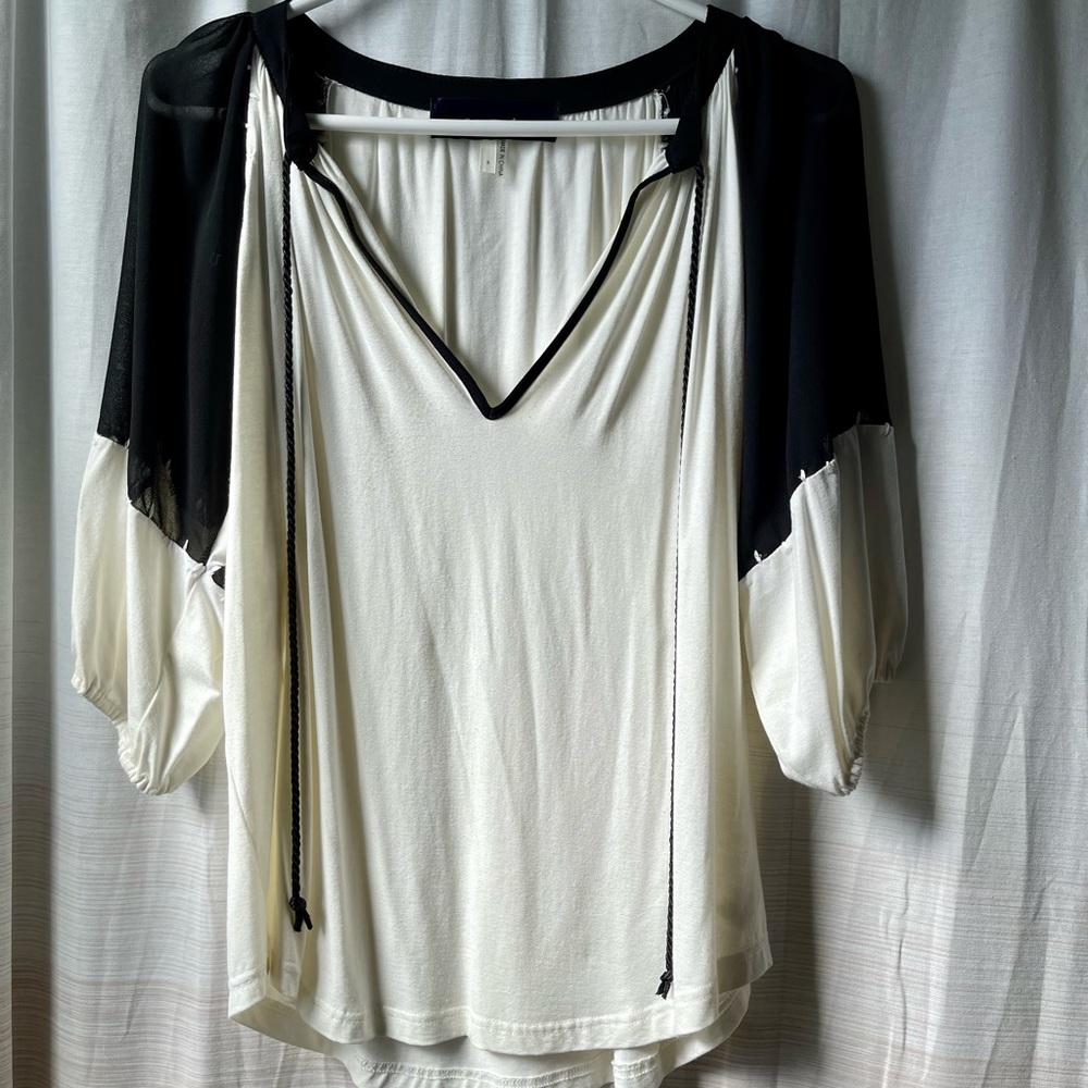 Black and white blouse